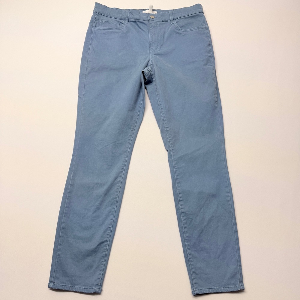 Loft Made and Loved Dusty Blue Skinny Pants Womens Size 8 29 Cotton Stretch